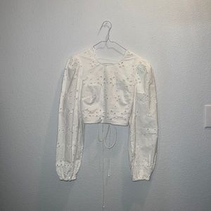 zara poplin embroidered top